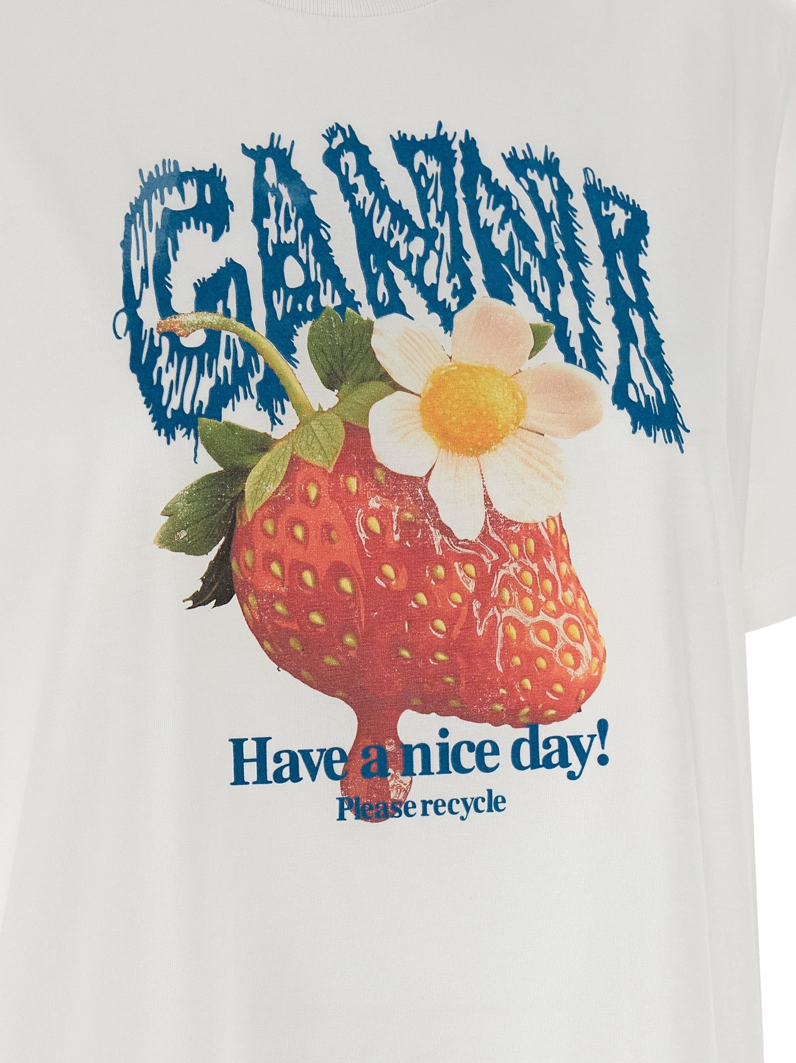 Ganni Strawberry Shirt White