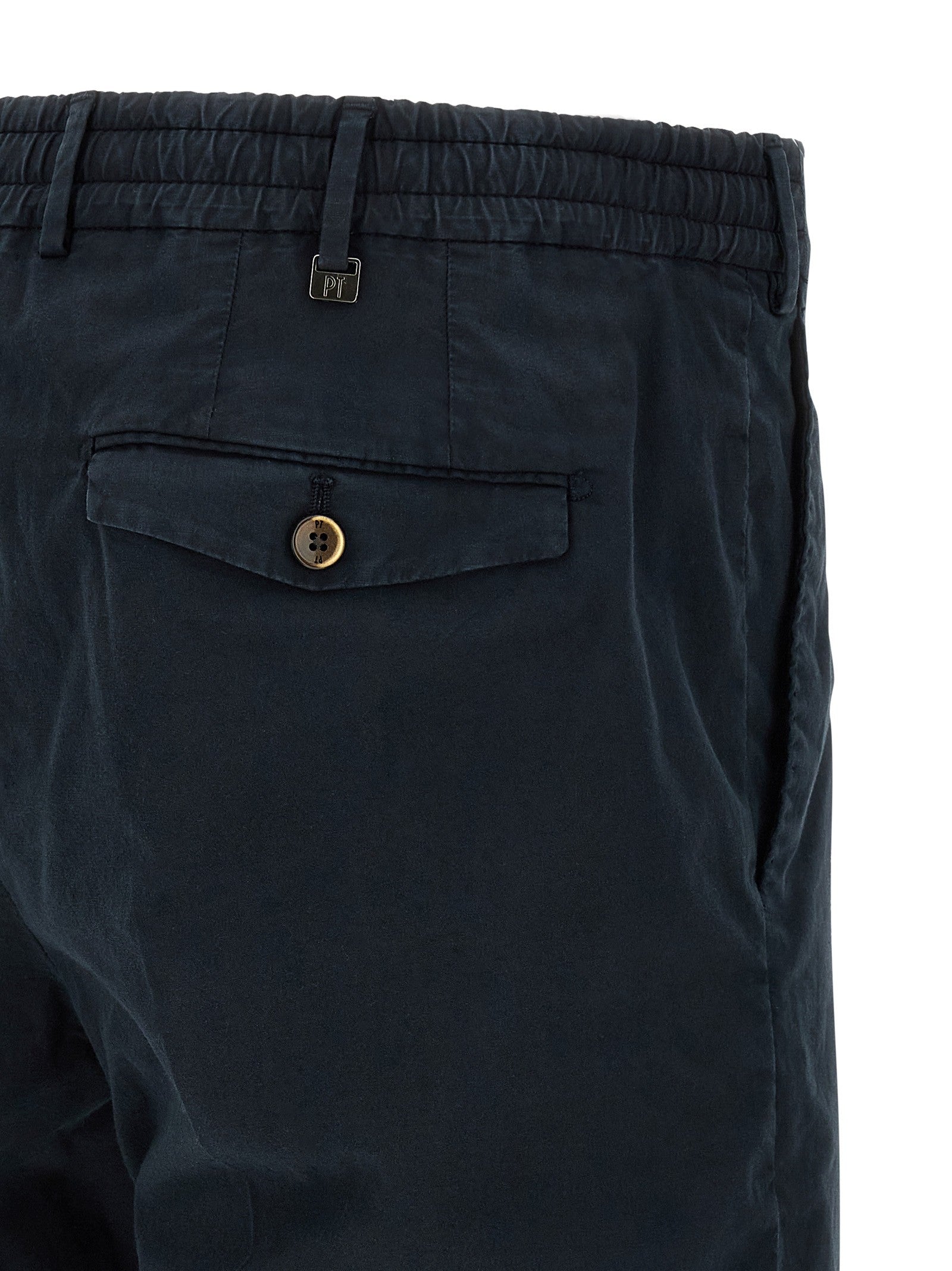 Pt Torino Stretch Cotton Bermuda Shorts Blue