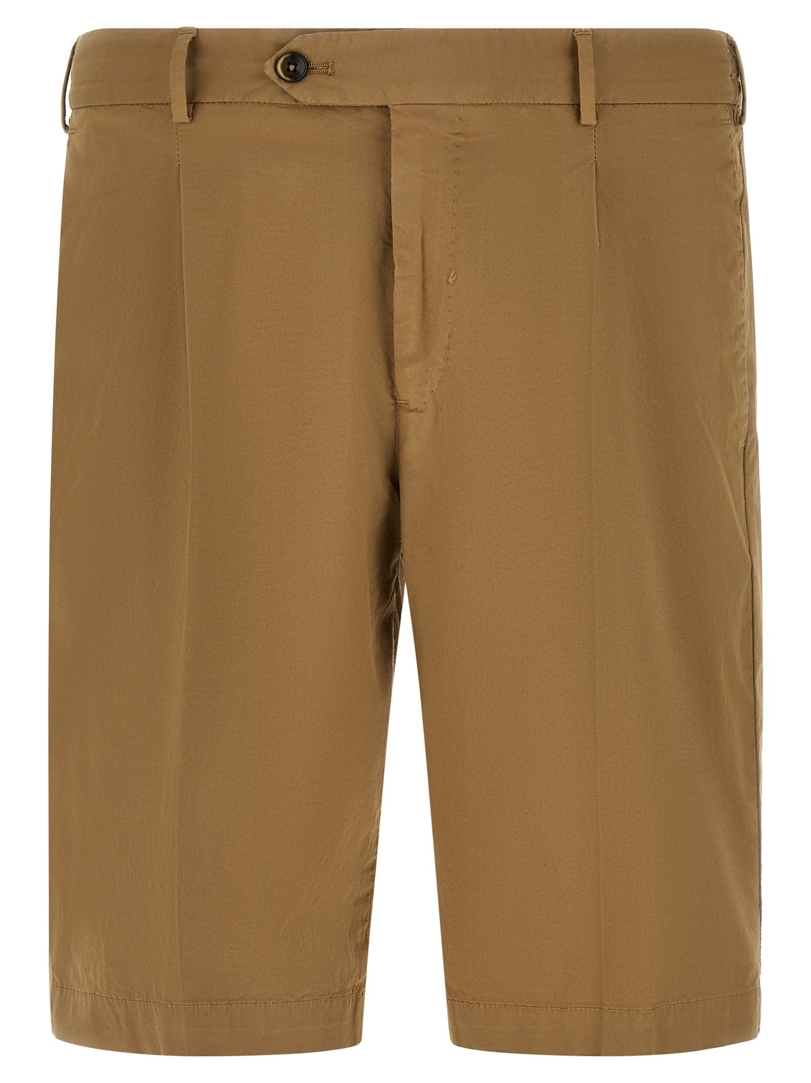 Pt Torino Stretch Cotton Bermuda Shorts Beige