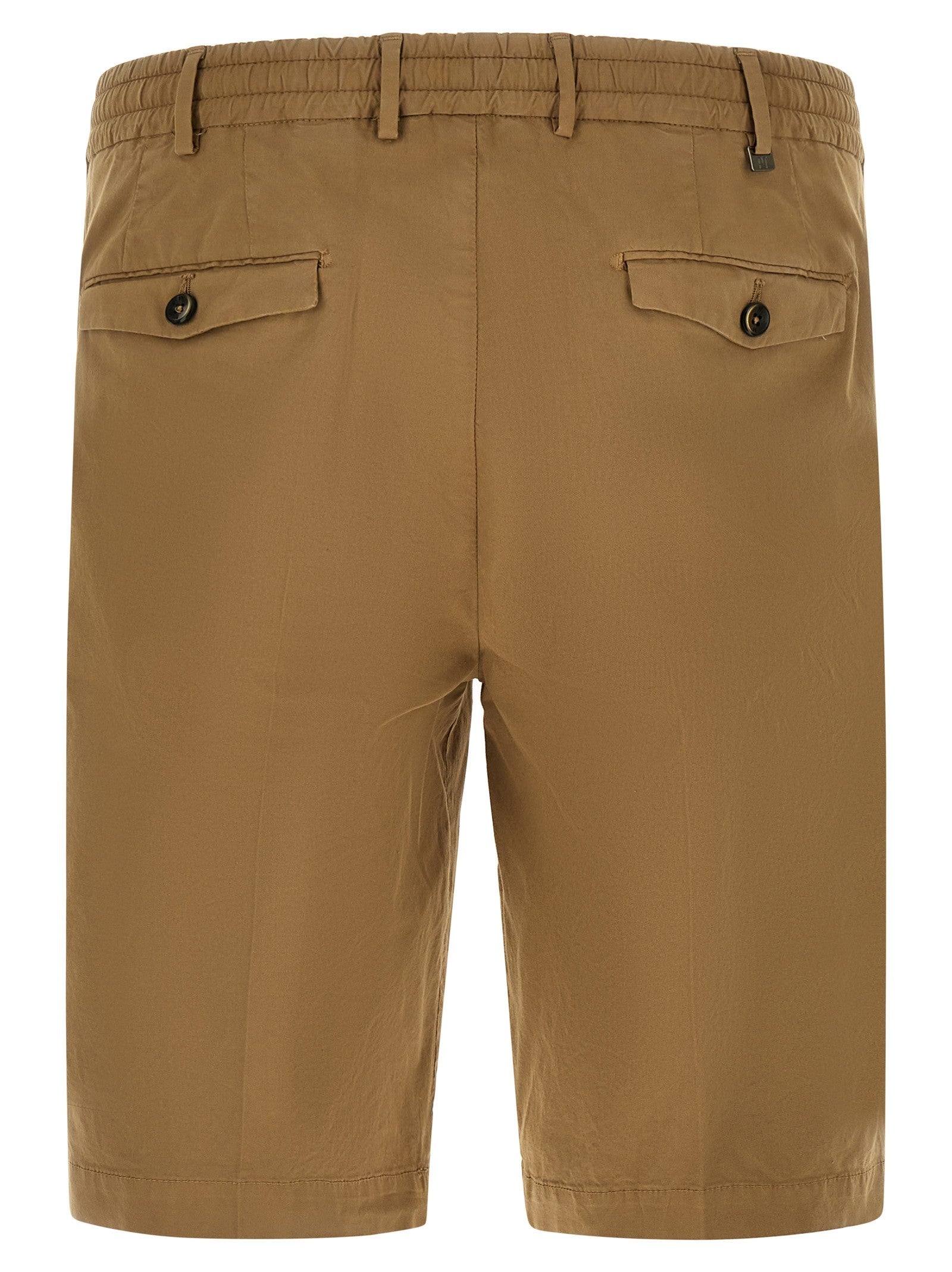 Pt Torino Stretch Cotton Bermuda Shorts Beige