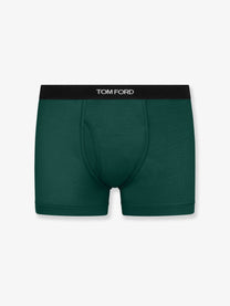 Tom Ford Men's Stretch Cotton Boxer Briefs Green