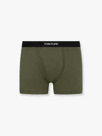 Tom Ford Men's Stretch Cotton Boxer Briefs Green