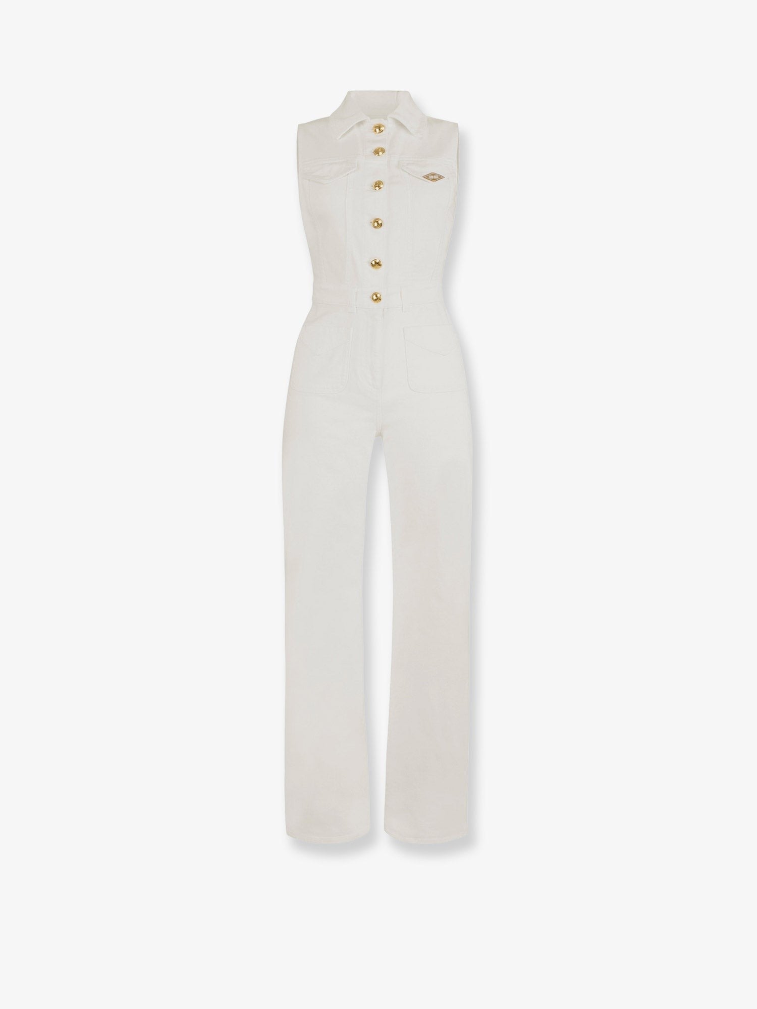 Elisabetta Franchi Women's Stretch Cotton Jumpsuit White Elisabetta Franchi