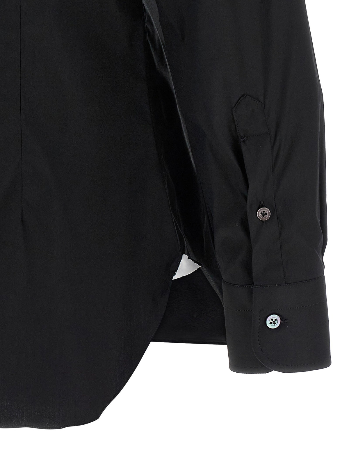 Barba Stretch Cotton Shirt Black