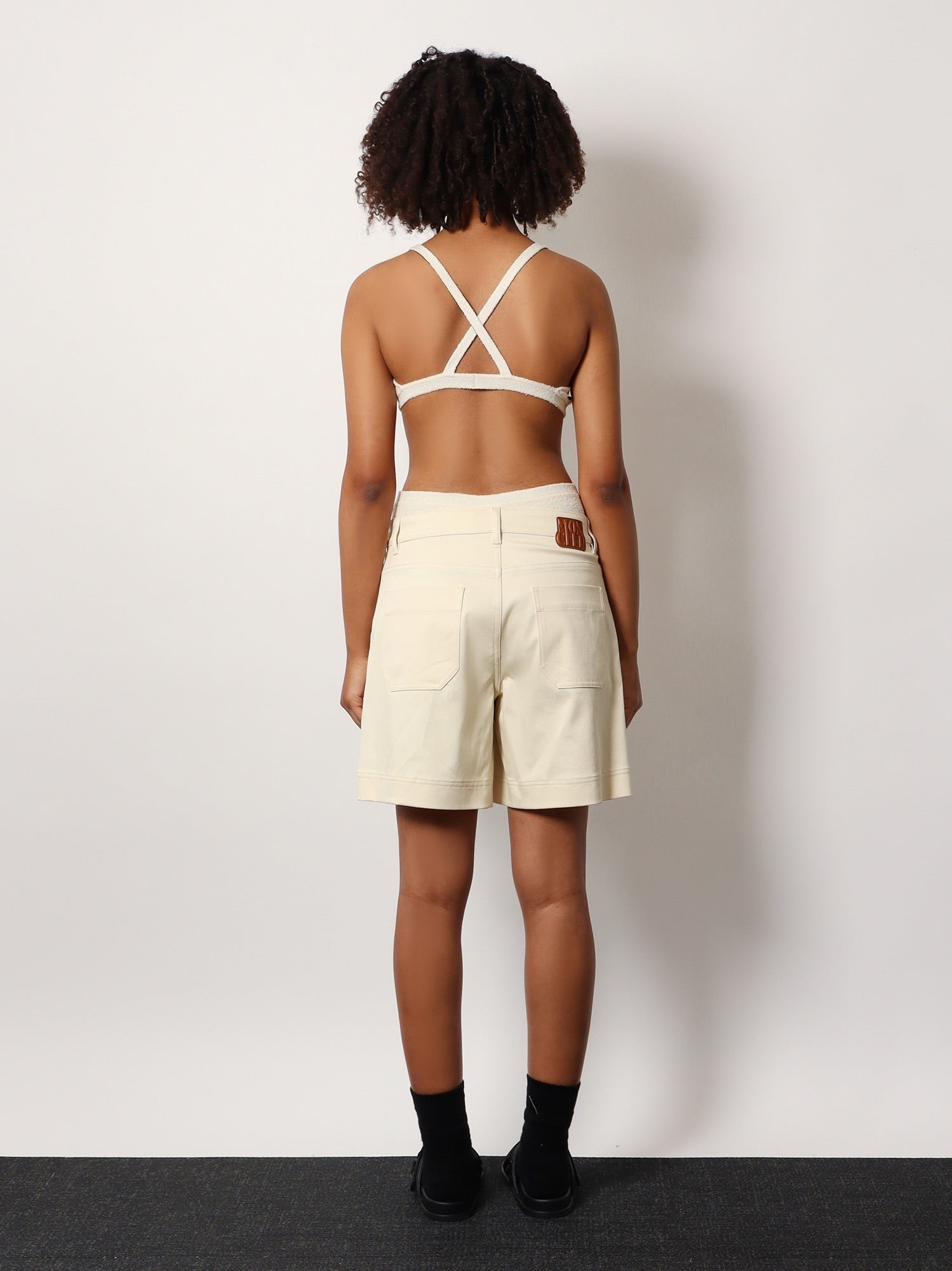 Moncler Women's Stretch Cotton Shorts Beige