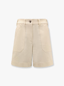 Moncler Women's Stretch Cotton Shorts Beige