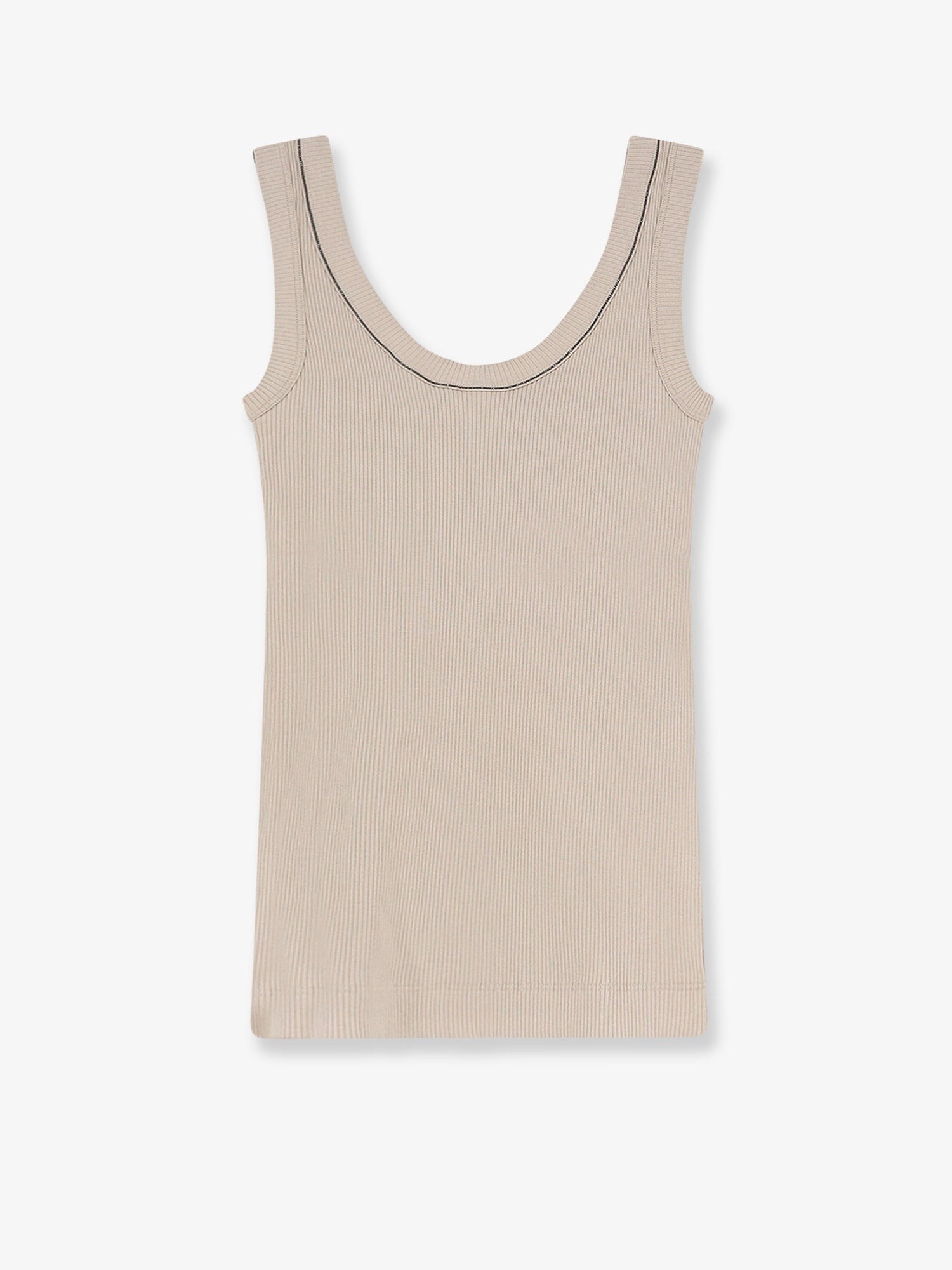 Brunello Cucinelli Women's Stretch Cotton Tank Top OAK BLADES
