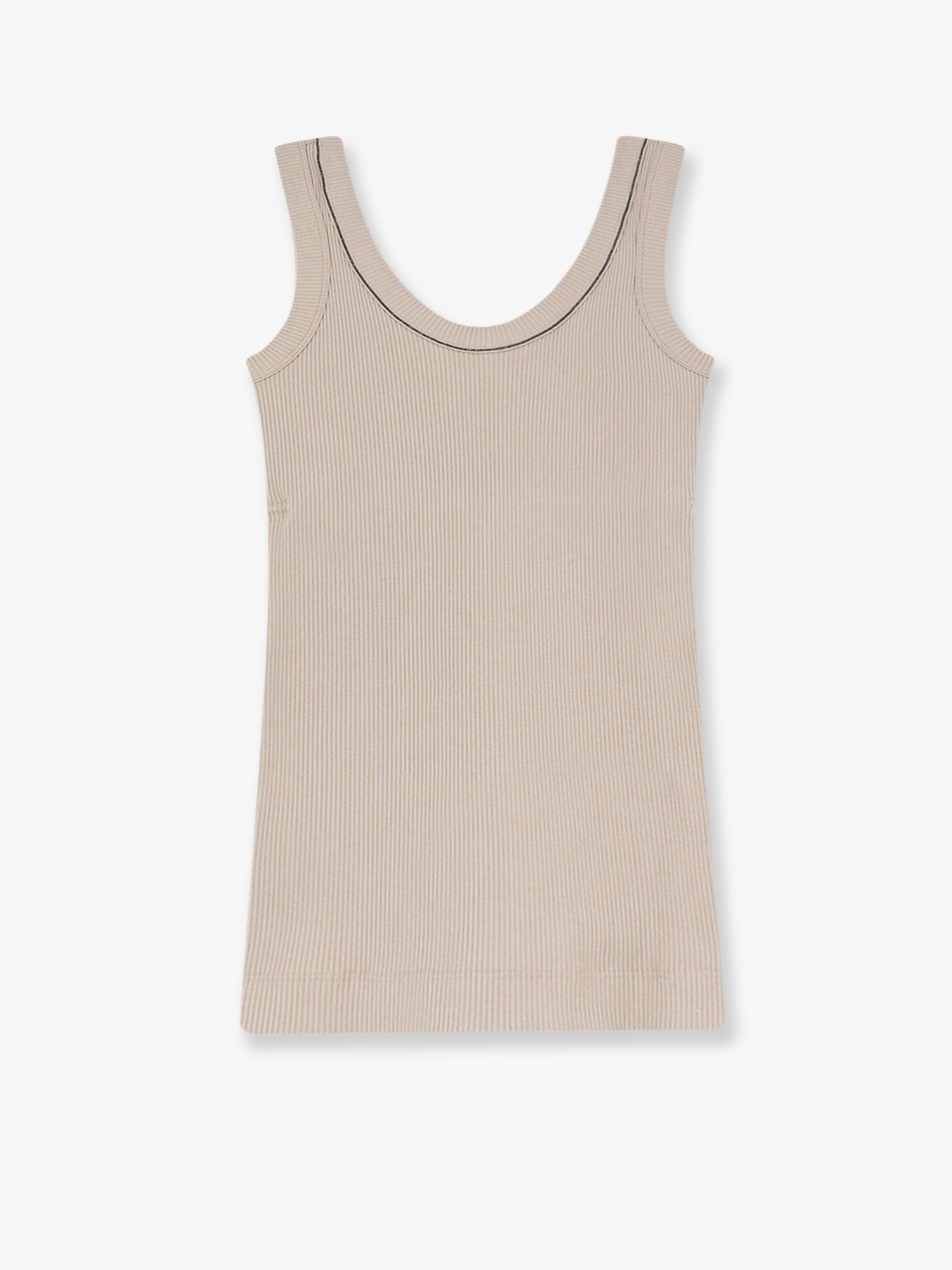 Brunello Cucinelli Women's Stretch Cotton Tank Top OAK BLADES