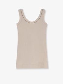 Brunello Cucinelli Women's Stretch Cotton Tank Top OAK BLADES