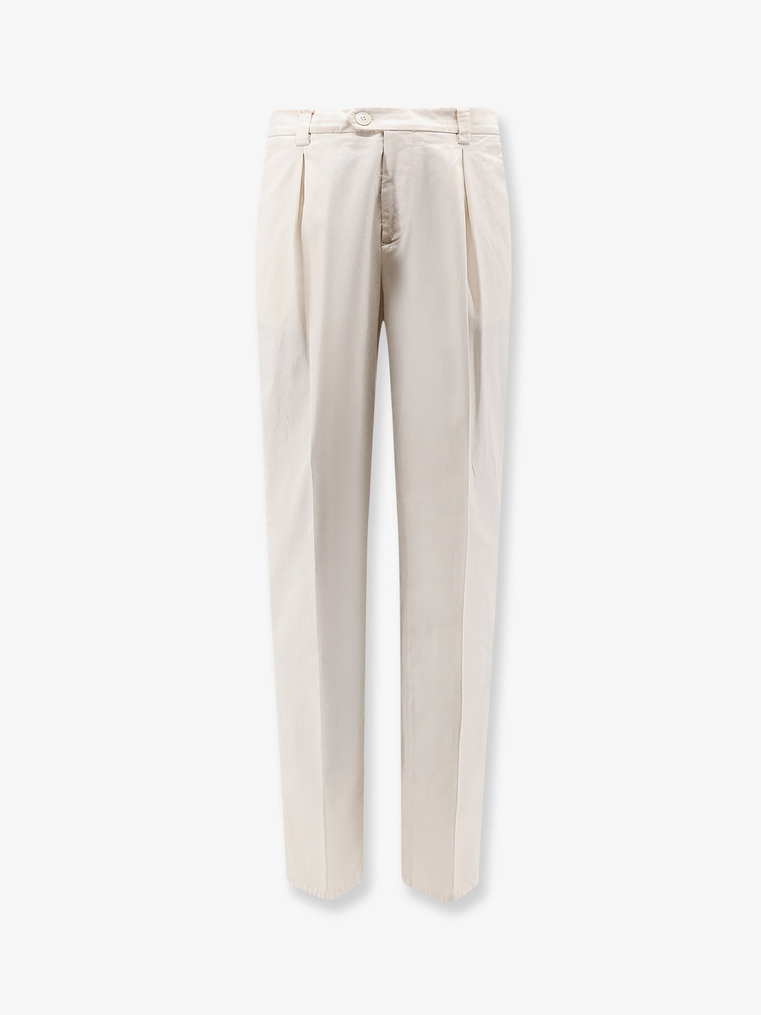 Brunello Cucinelli Men's Stretch Cotton Trousers White
