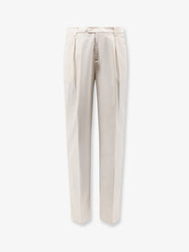 Brunello Cucinelli Men's Stretch Cotton Trousers White