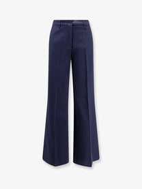 ASPESI Women's Stretch Cotton Trousers Blue