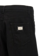 Dolce&amp;Gabbana Stretch Denim Bermuda Shorts Black, view 4