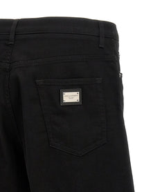 Dolce&amp;Gabbana Stretch Denim Bermuda Shorts Black, view 4