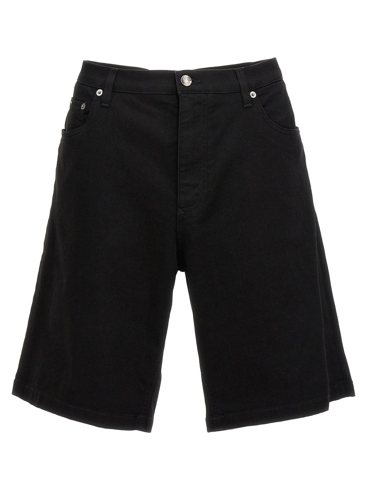 Dolce&amp;Gabbana Stretch Denim Bermuda Shorts Black