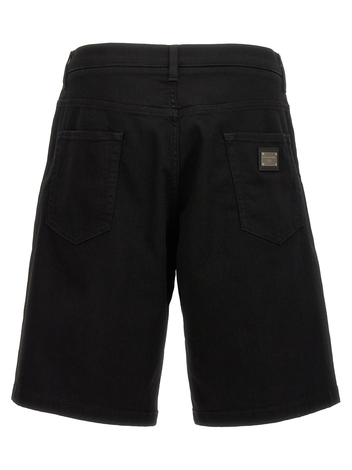 Dolce&amp;Gabbana Stretch Denim Bermuda Shorts Black, view 2