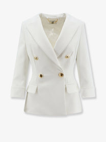 Elisabetta Franchi Women's Stretch Fabric Blazer White