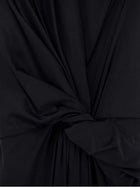 Balenciaga Women's Stretch Fabric Long Asymmetrical Dress Black, view 5