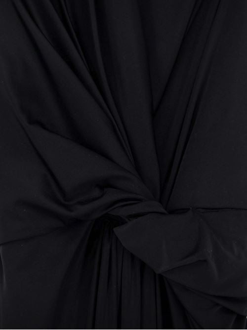 Balenciaga Women's Stretch Fabric Long Asymmetrical Dress Black