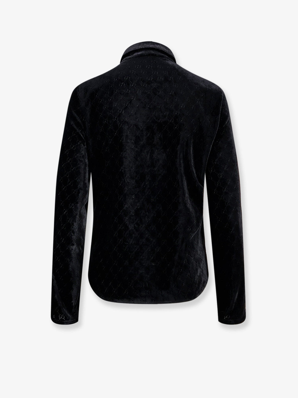 Gucci Men's Stretch GG Dévoré Velvet Shirt Black, view 4
