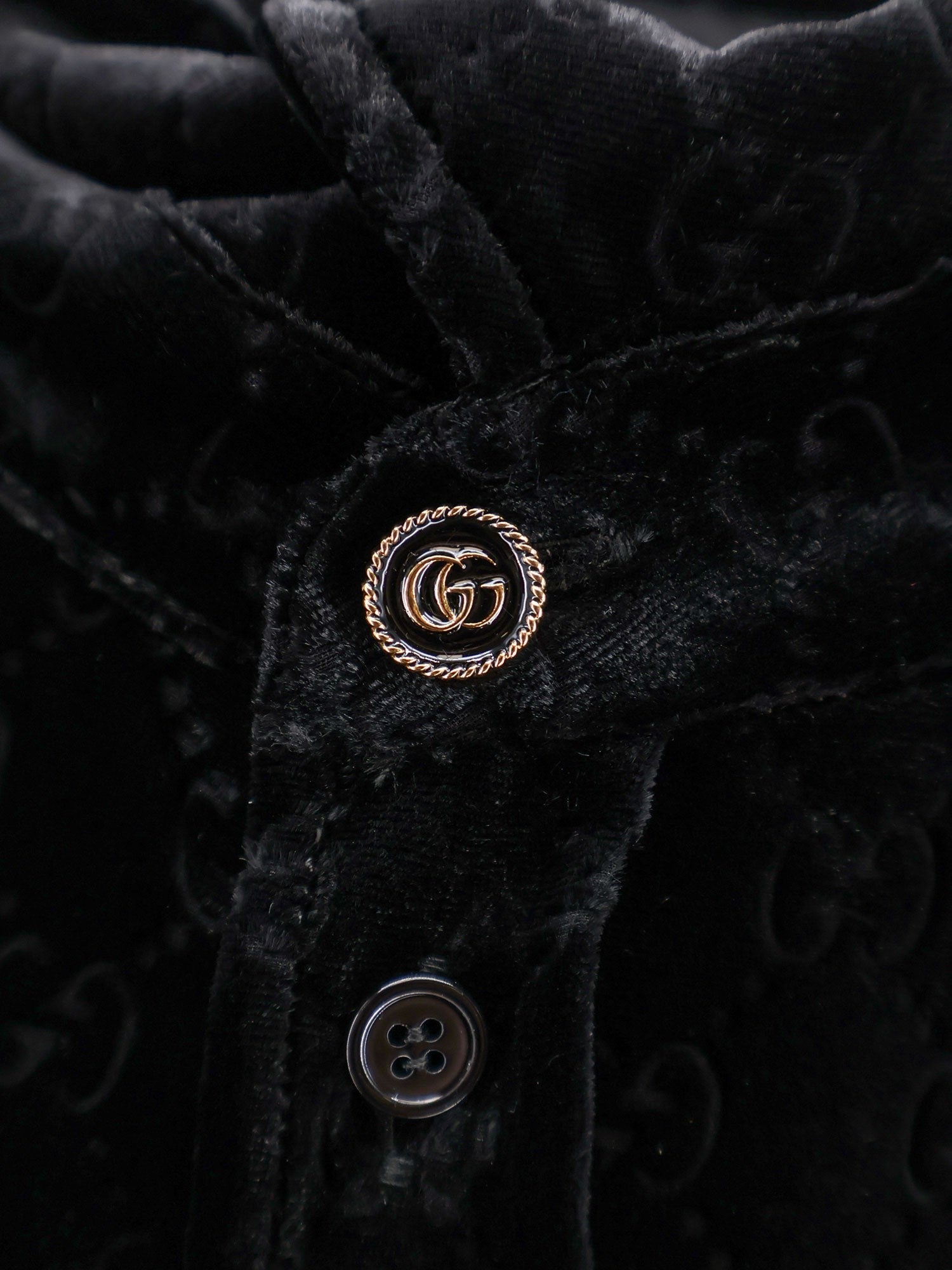 Gucci Men's Stretch GG Évoré Velvet Shirt Black