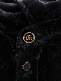 Gucci Men's Stretch GG Évoré Velvet Shirt Black