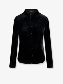 Gucci Men's Stretch GG Évoré Velvet Shirt Black