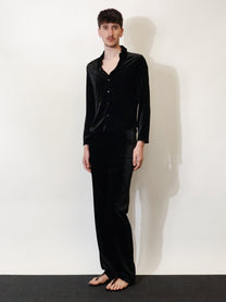 Gucci Men's Stretch GG Évoré Velvet Shirt Black