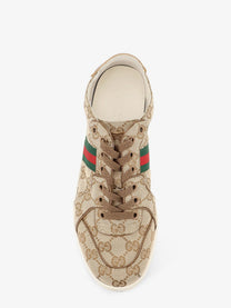 Gucci Women's Stretch GG Fabric Sneakers Beige