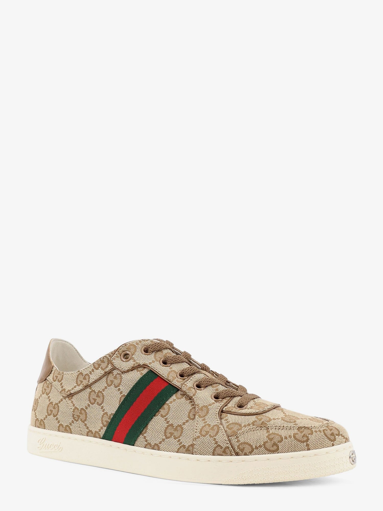 Gucci Men's Stretch GG Fabric Sneakers Beige