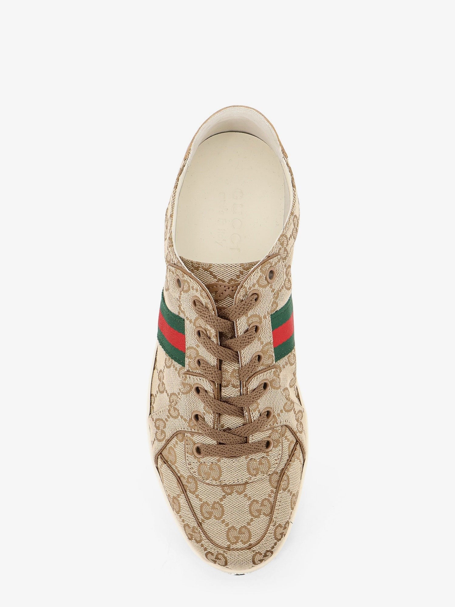 Gucci Men's Stretch GG Fabric Sneakers Beige