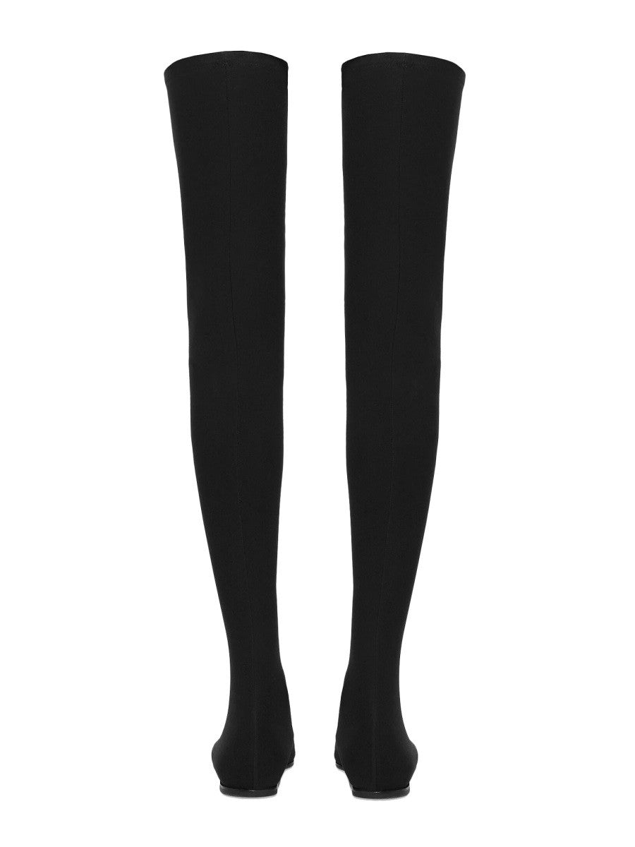 Dolce &amp; Gabbana Women's Stretch Jersey Cuissard Boot Black, view 3