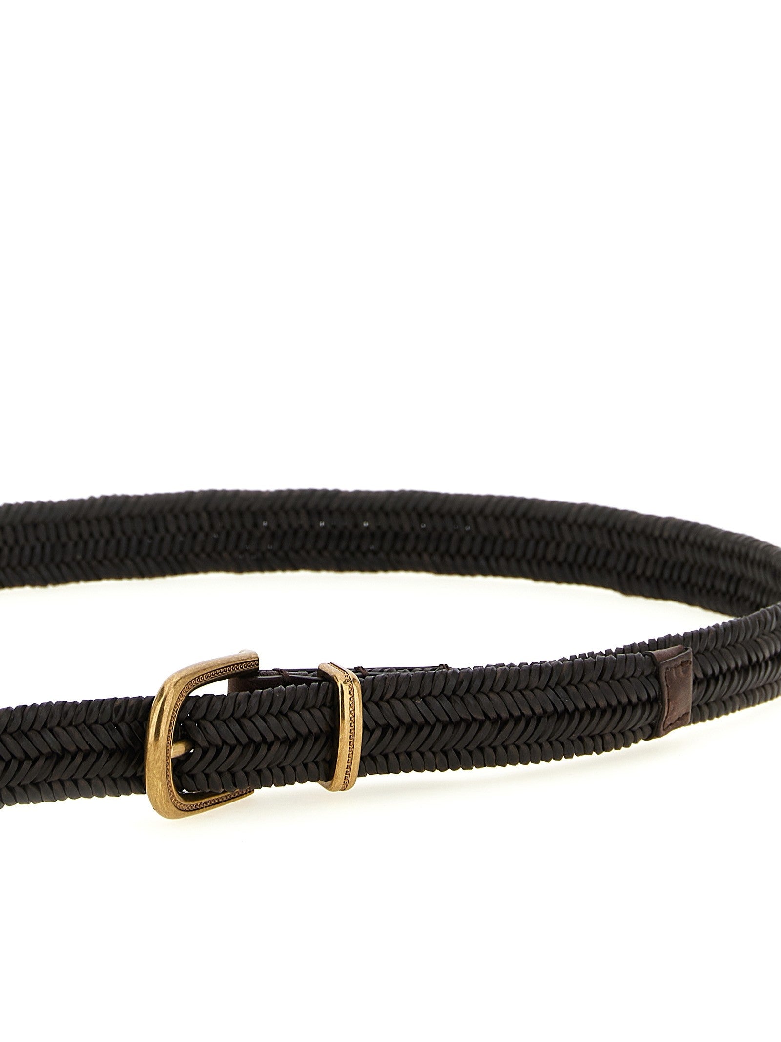 Brunello Cucinelli Stretch Leather Belt Brown