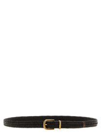 Brunello Cucinelli Stretch Leather Belt Brown
