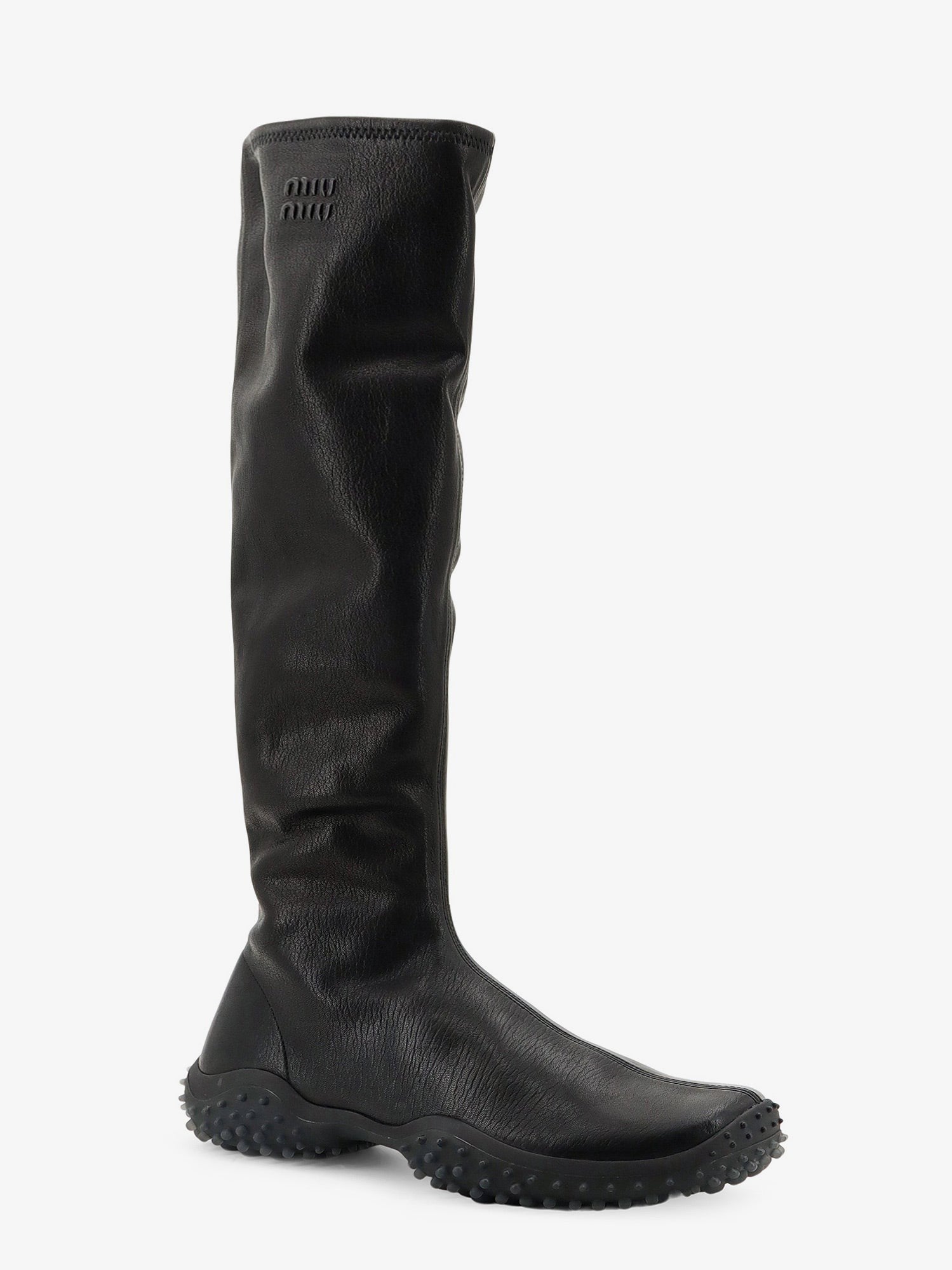 Miu Miu Women's Stretch Leather Boots Black