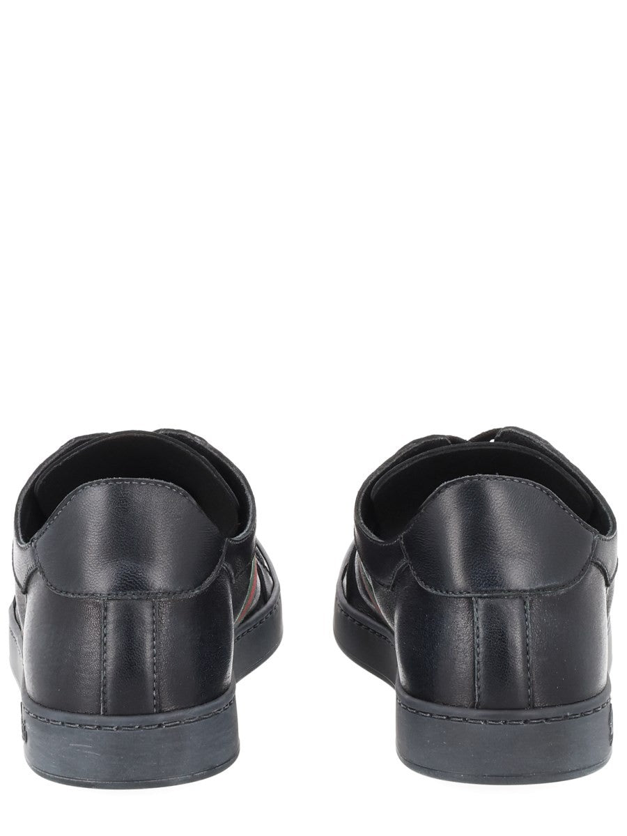 Gucci Men's Stretch Leather Effect Sneaker Black