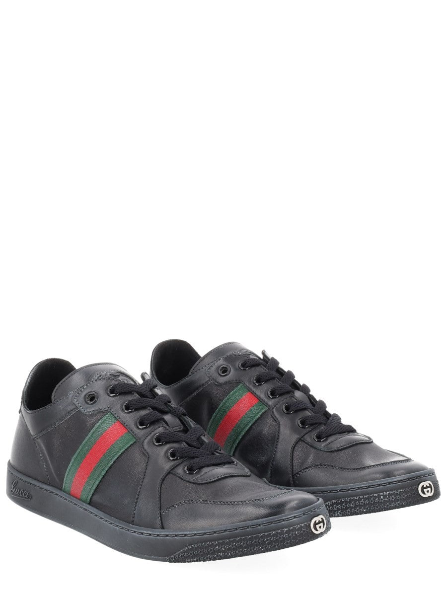 Gucci Men's Stretch Leather Effect Sneaker Black
