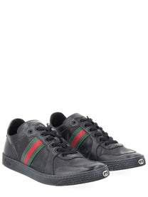 Gucci Men's Stretch Leather Effect Sneaker Black
