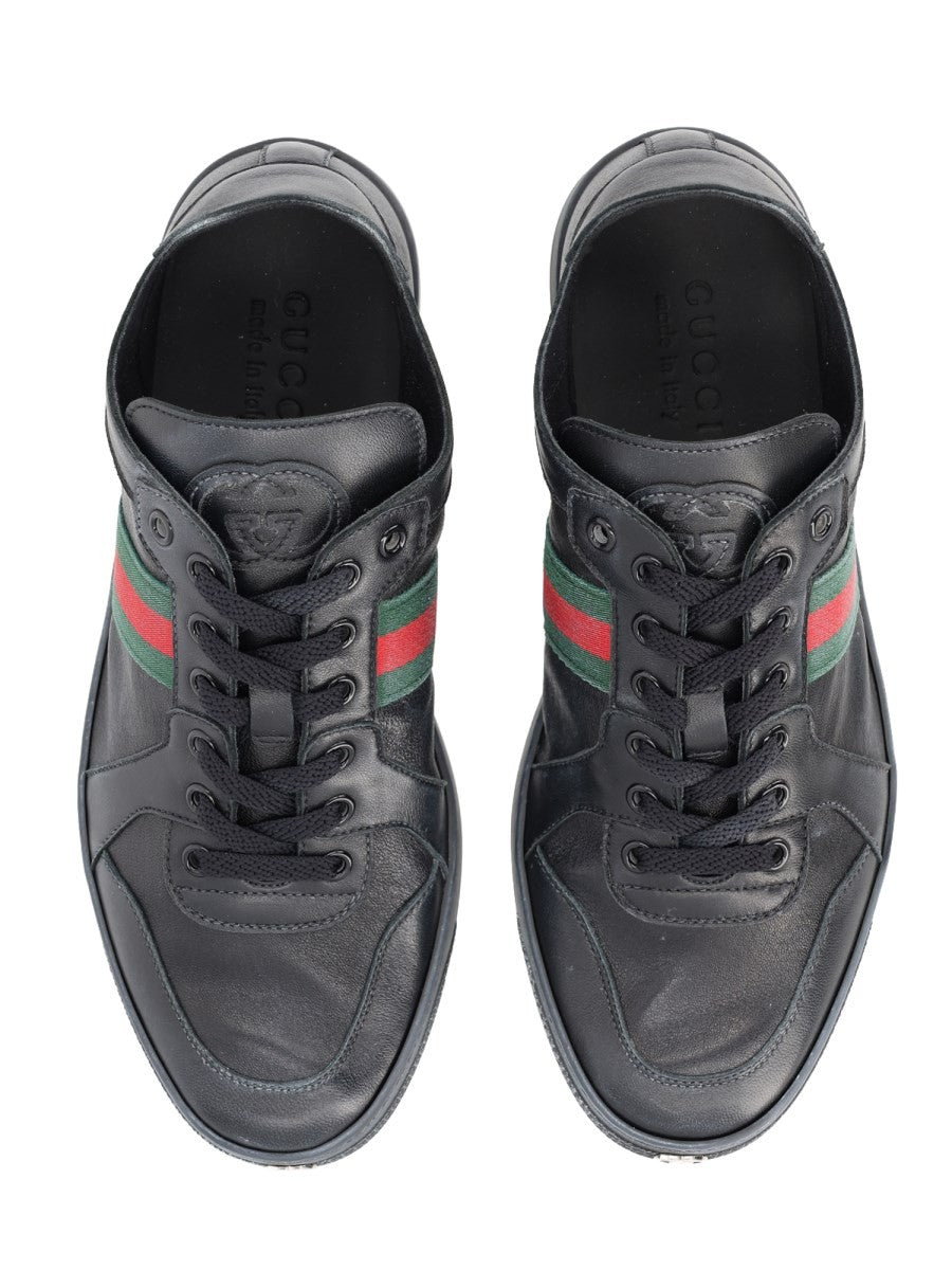 Gucci Men's Stretch Leather Effect Sneaker Black