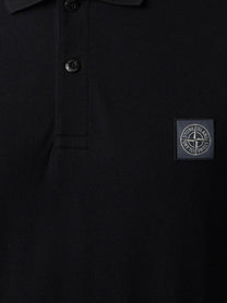 Stone Island Men's Stretch Organic Cotton Polo Shirt Black