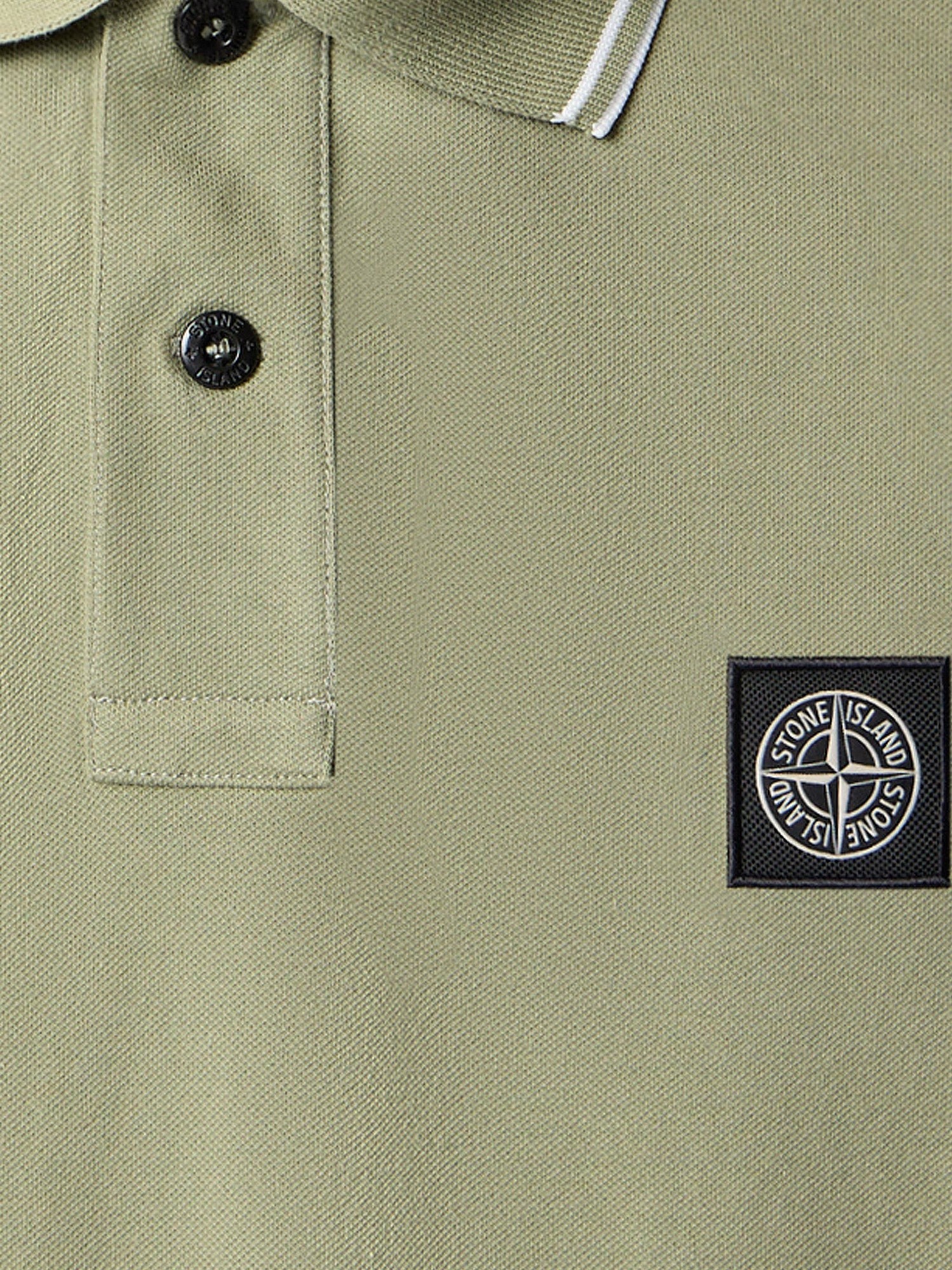 Stone Island Men's Stretch Organic Cotton Polo Shirt Green