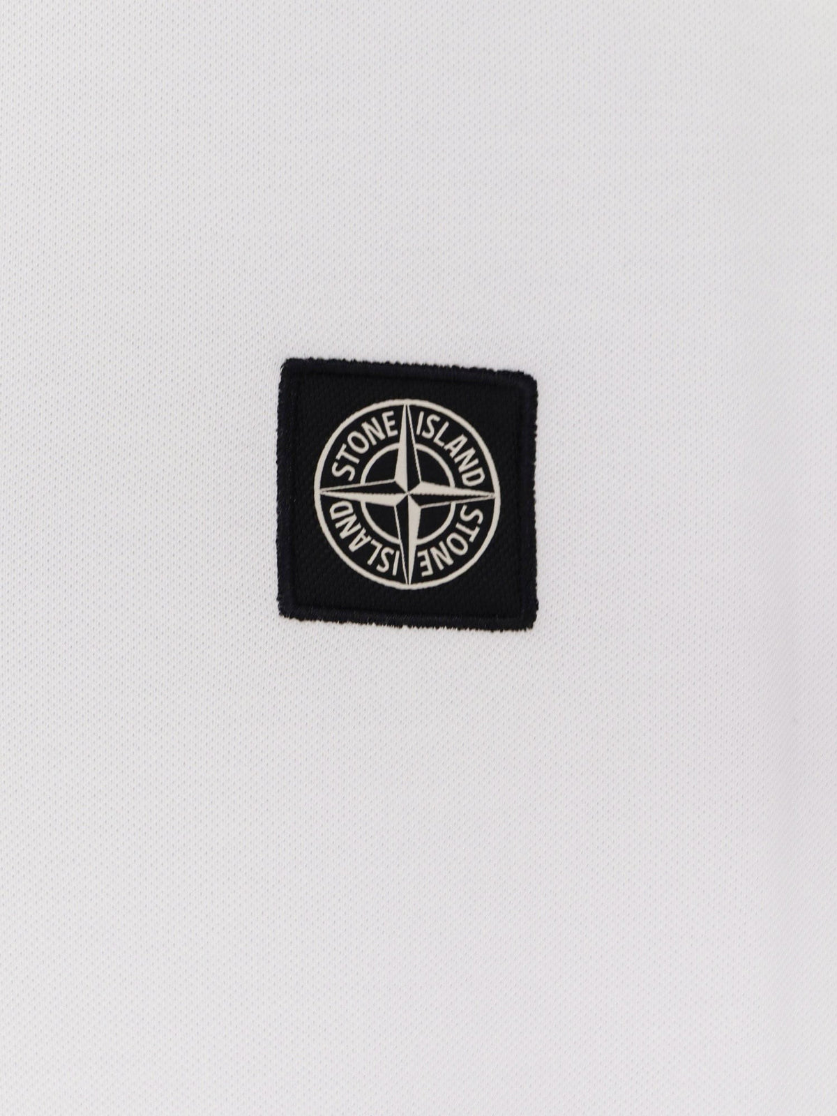 Stone Island Men's Stretch Organic Cotton Polo Shirt White, view 3