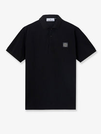 Stone Island Men's Stretch Organic Cotton Polo Shirt Black