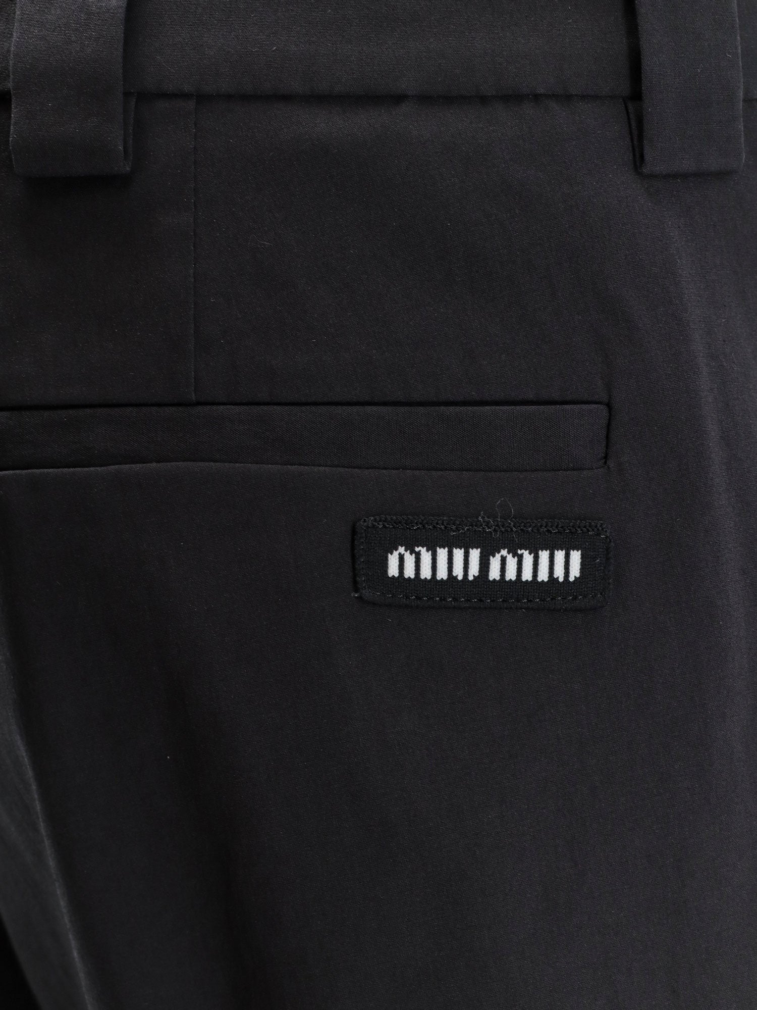 Miu Miu Women's Stretch Poplin Trousers Black