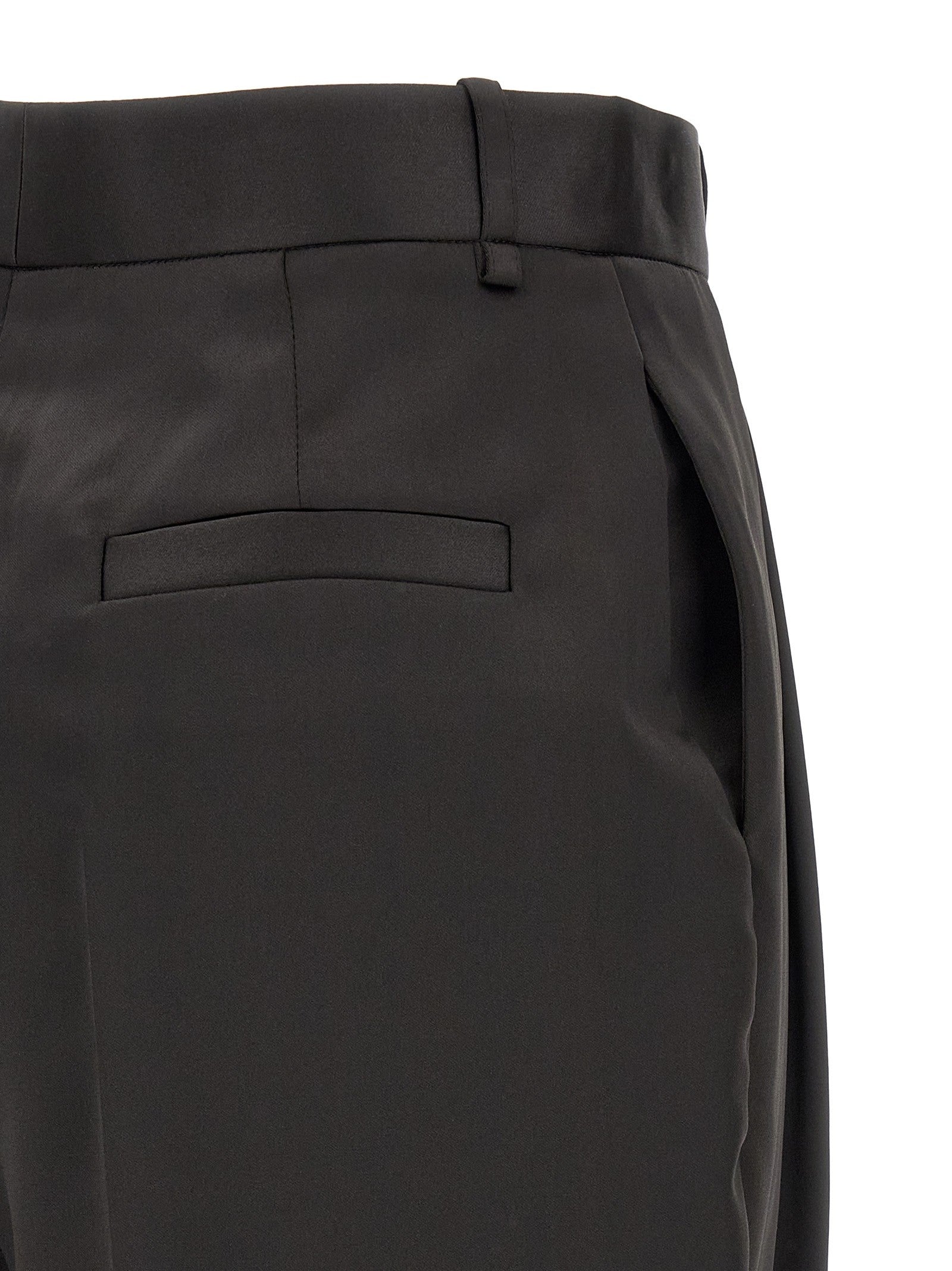 Elisabetta Franchi Stretch Satin Pants Black