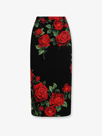 Dolce &amp; Gabbana Women's Stretch Silk Midi Skirt Black