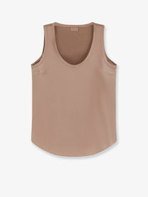Brunello Cucinelli Women's Stretch Silk Tank Top Brown