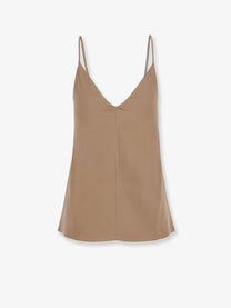 Brunello Cucinelli Women's Stretch Silk Top Brown