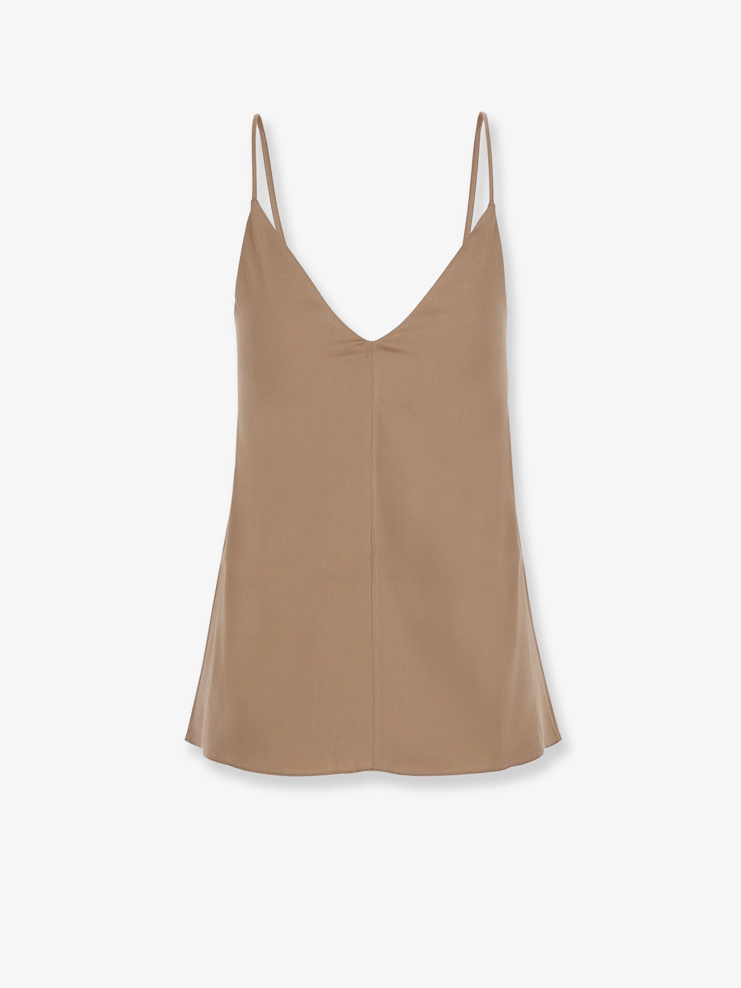 Brunello Cucinelli Women's Stretch Silk Top Brown Brunello Cucinelli