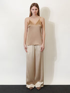 Brunello Cucinelli Women's Stretch Silk Top Brown